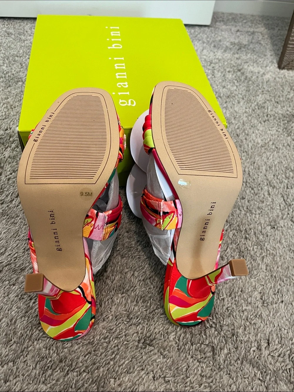 Gianni Bini Multicolor Floral Slide Mules - Bright Pink, Red, Yellow, Green - Picture 5 of 5